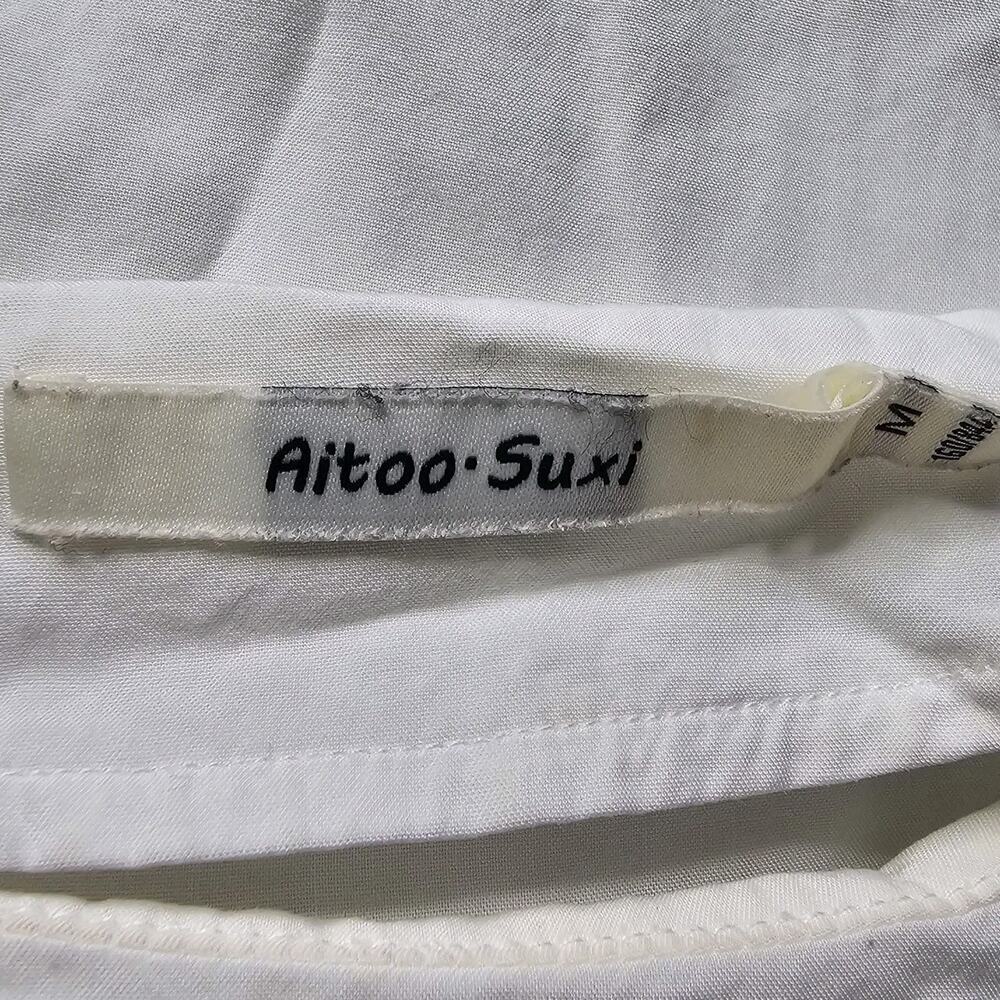 Aitoo Suxi Stich Embroidered Femme Fatale Short Sleeve Blouse Size Medium - Picture 5 of 10